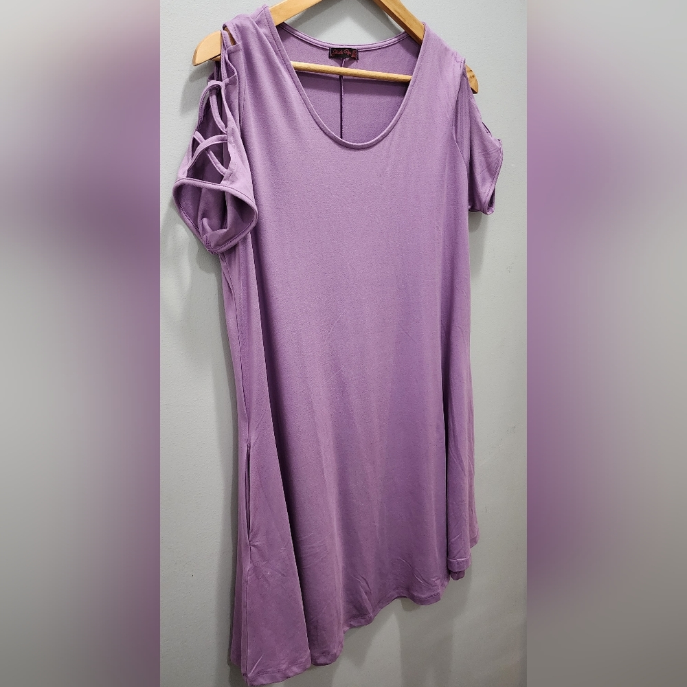 Crisscross Sleeved Purple Dress Sheila Rose Size XL